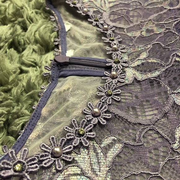 Lace midi dress. Purple. Medium size. Size details: 96-80-102 cm - Picture 5 of 10